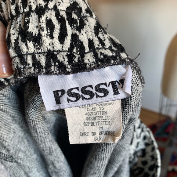 VTG Y2K leopard print knit mini skirt animal print elastic waist neutral Pssst - Picture 5 of 5